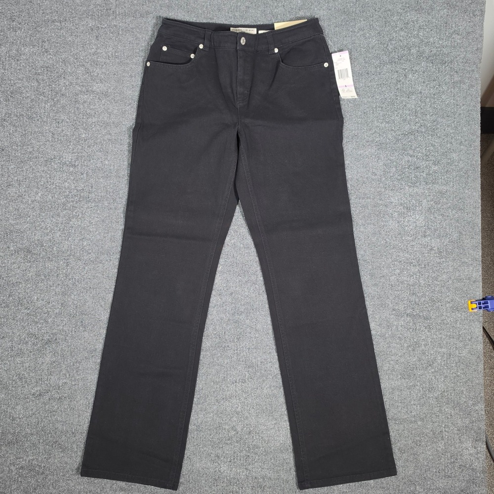 Jones New York Sport Womens 6 Black Straight Leg Stretch 5-Pocket Pants NWT